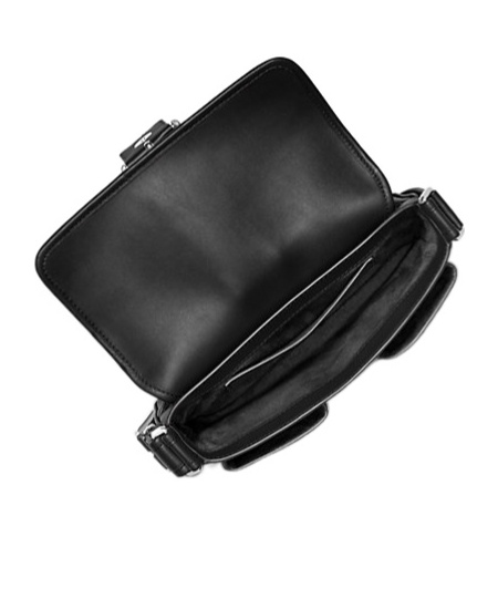Michael Kors Colby Medium Leather Shoulder Bag In Black