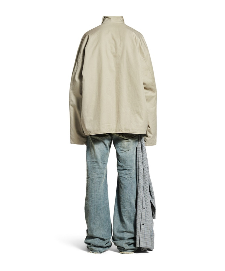 Balenciaga Cotton Zip-up Jacket In Military Beige