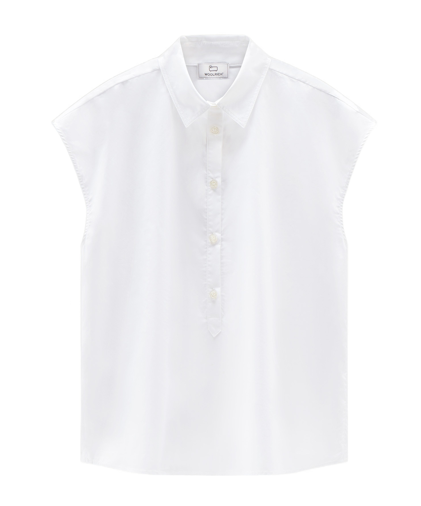 Woolrich Cap-sleeve Cotton Shirt In White