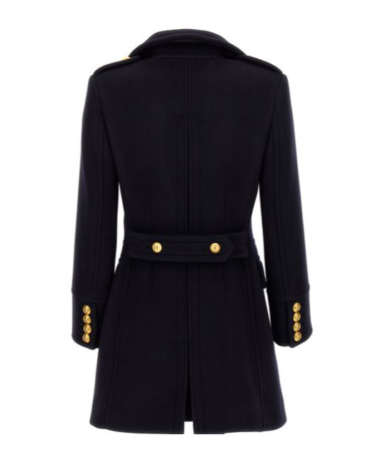 Tom Ford Wool Peacoat In Black