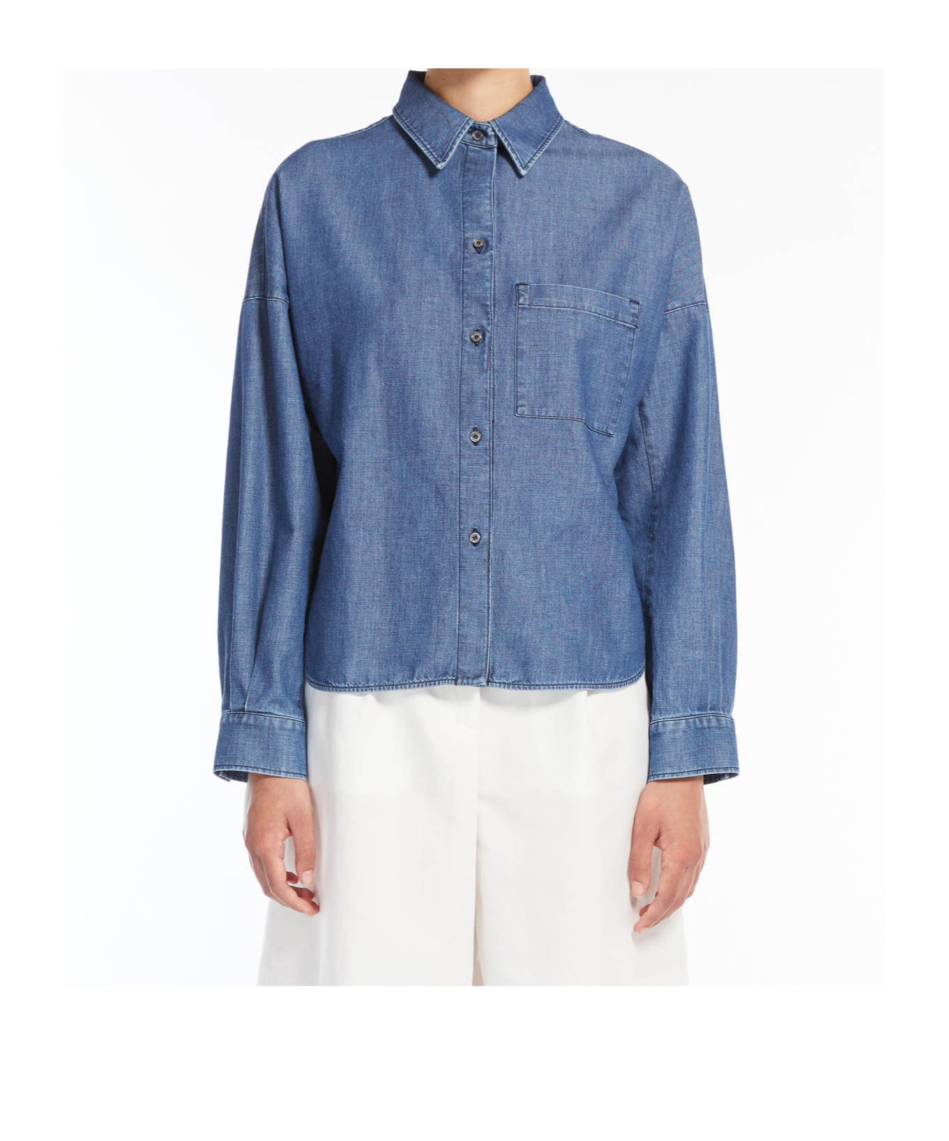 Weekend Max Mara Lapel Long-sleeved Shirt In Blue
