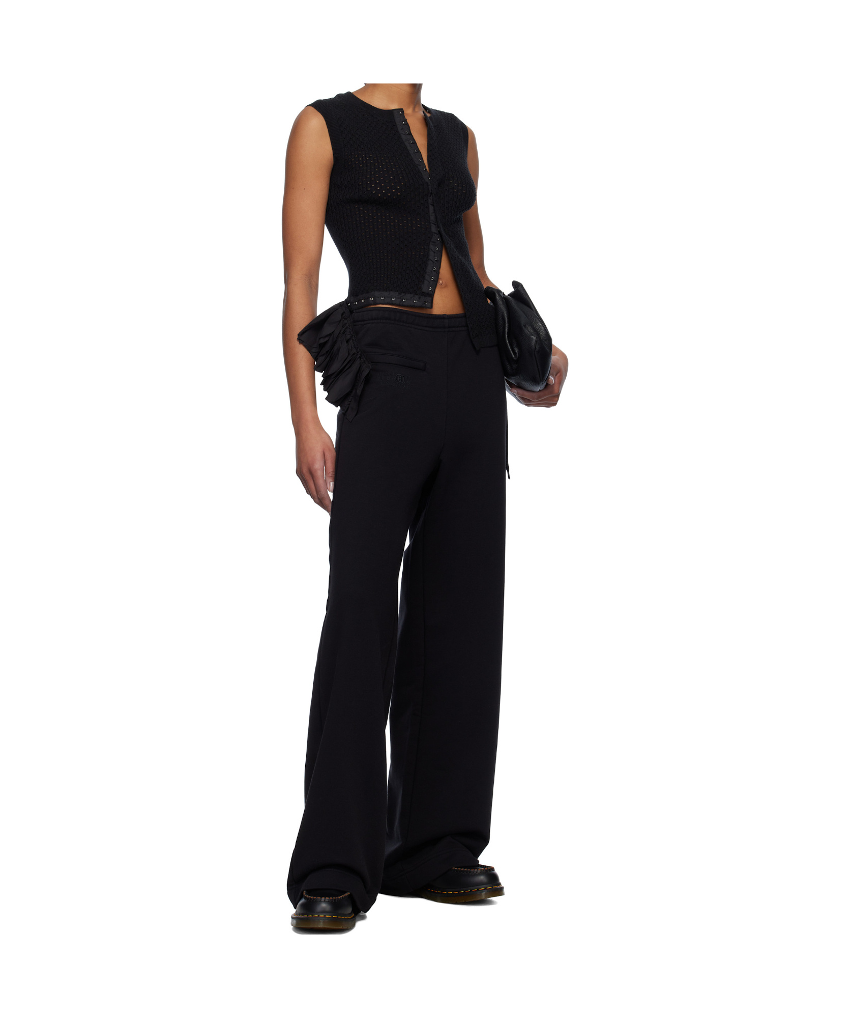 Shop Mm6 Maison Margiela Knitted Top In Black
