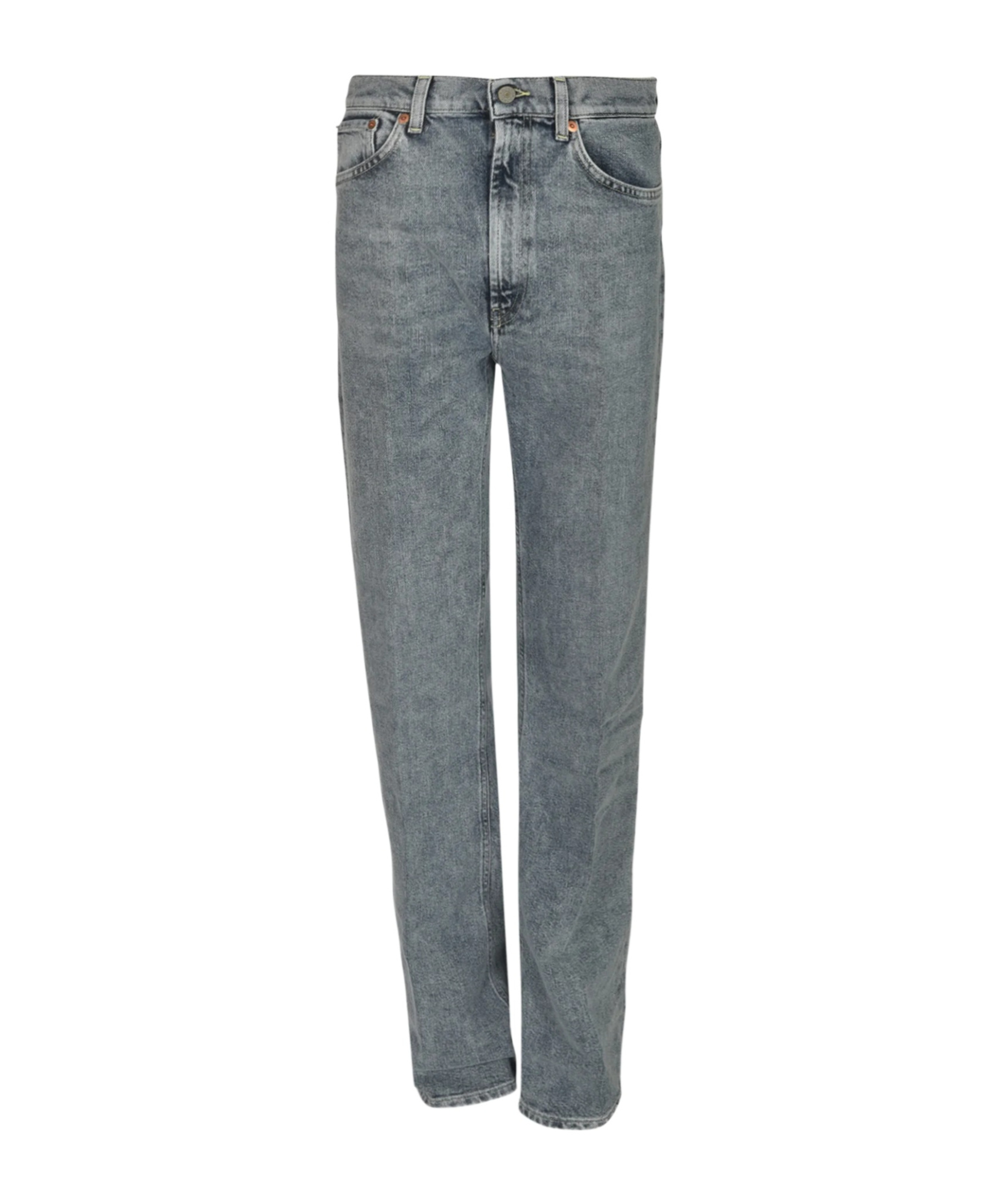 Dondup Logo Patch Denim Trousers In Gray