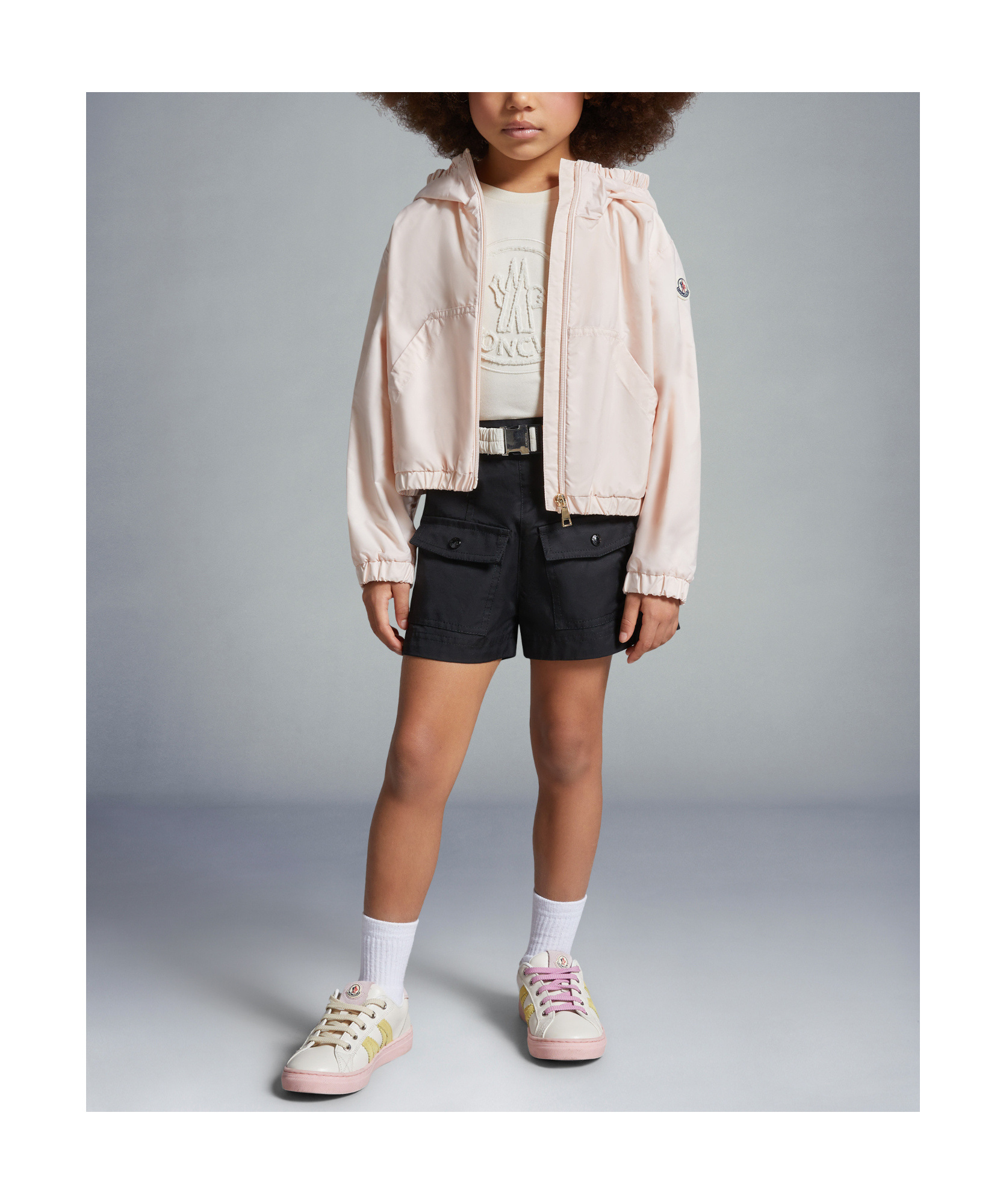 Moncler Enfant Twill Shorts In Black
