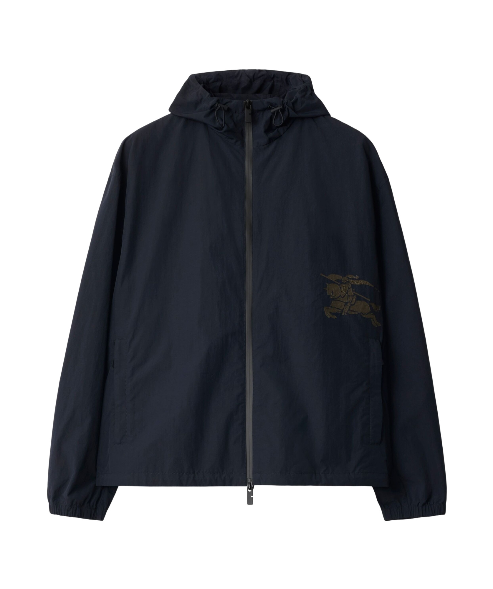 Burberry Logo-appliqué Hooded Jacket In Black
