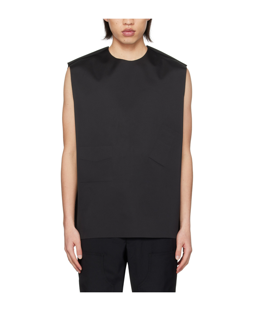 We11 Done Debossed-motif Vest In Black