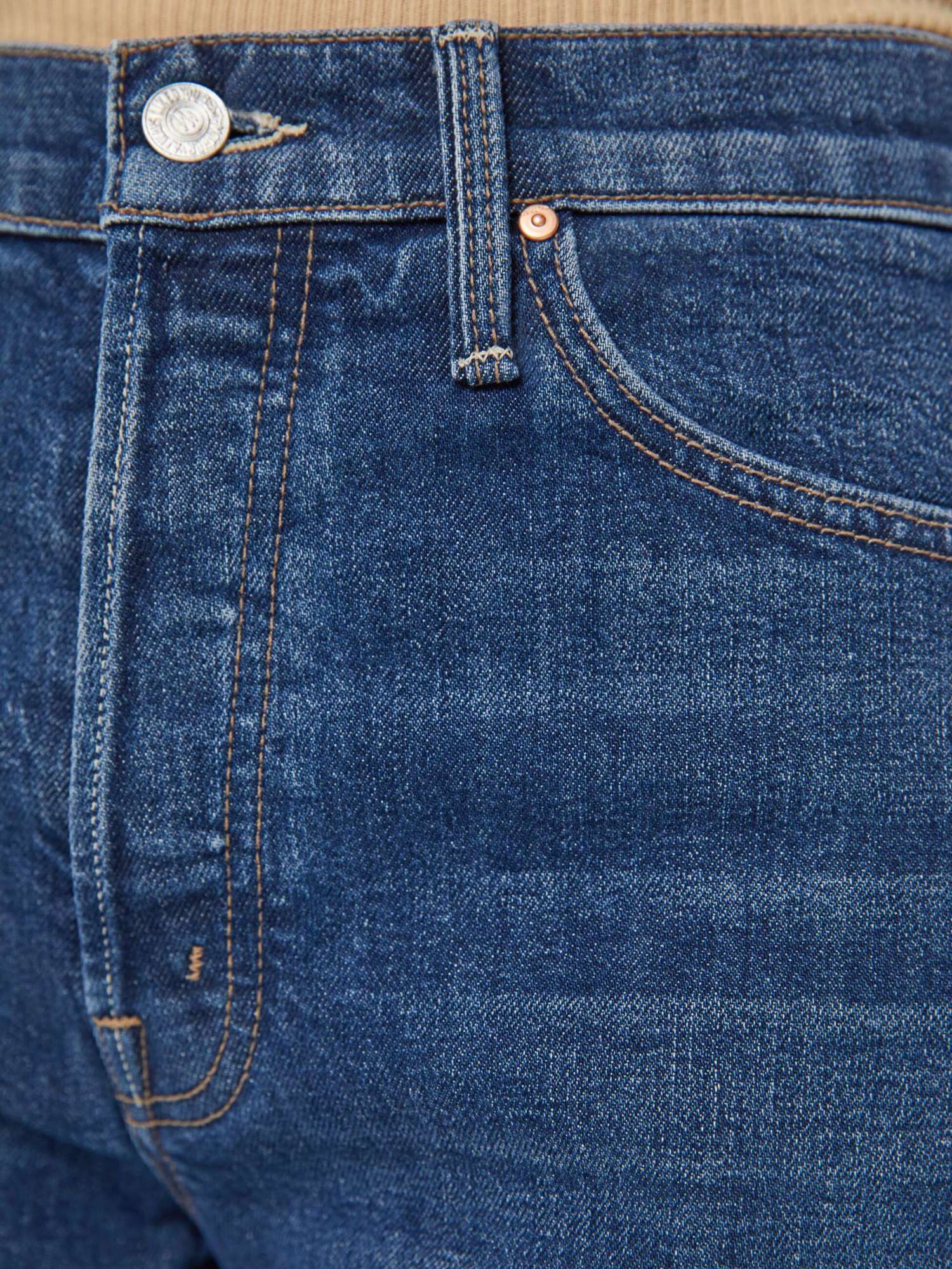 Mother The Ditcher Roller Sneak Jeans In Blue