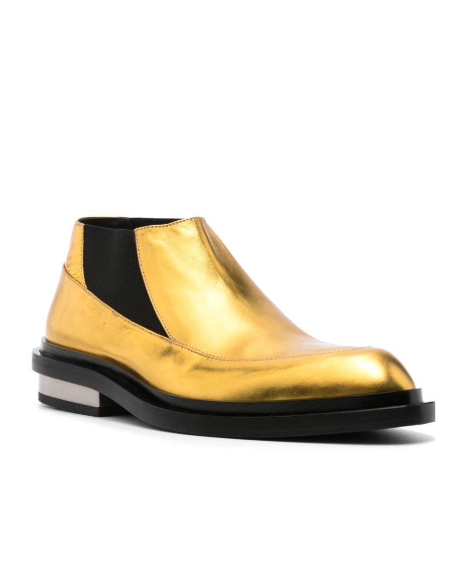 Jil Sander Lamé Ankle Boots In Black