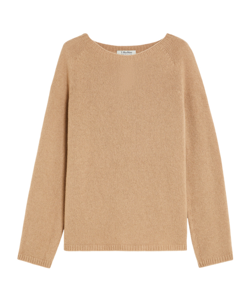 Max Mara Long-sleeved Wool And Cashmere Sweaters In Nude