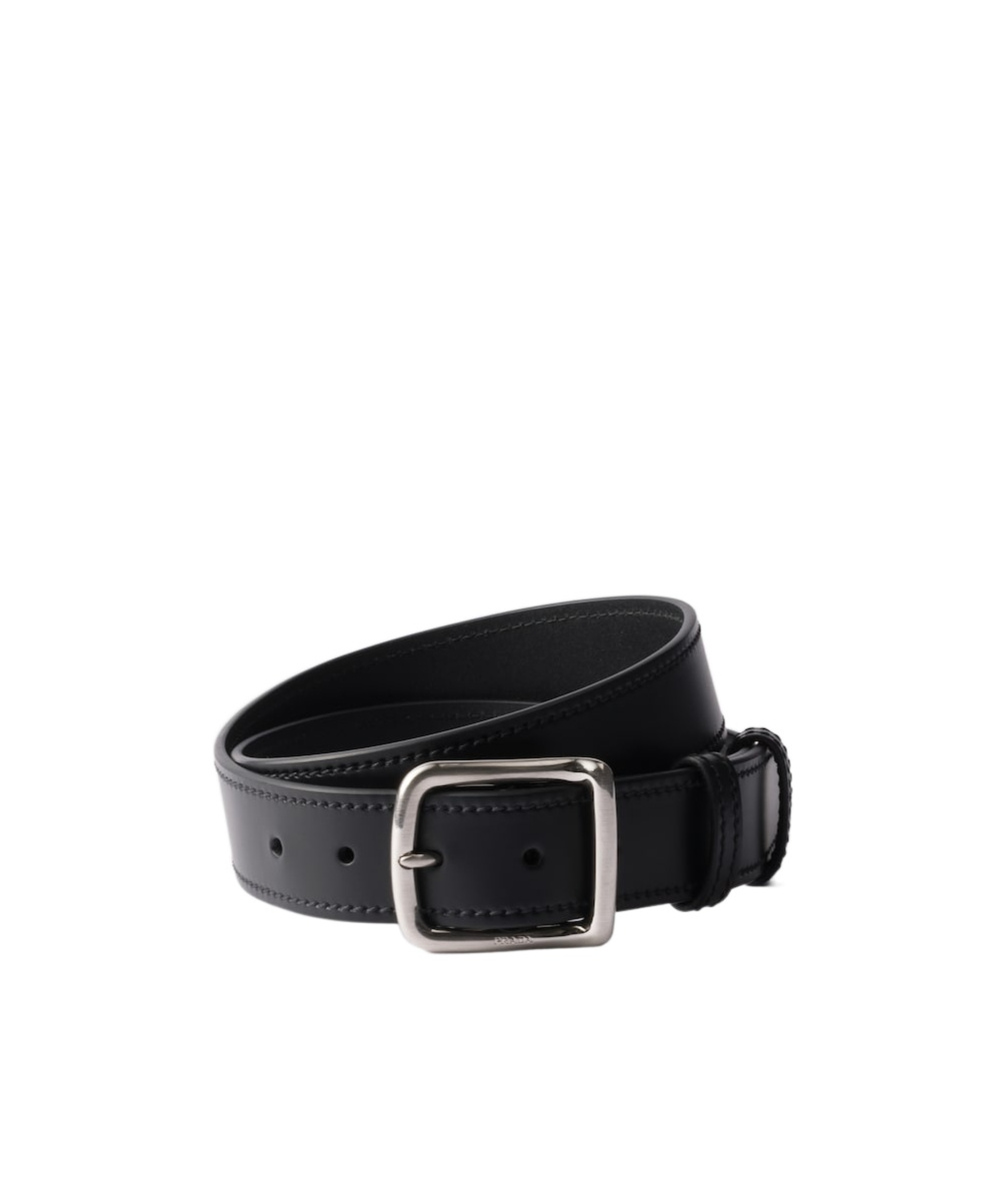 Prada Leather Belt In Black