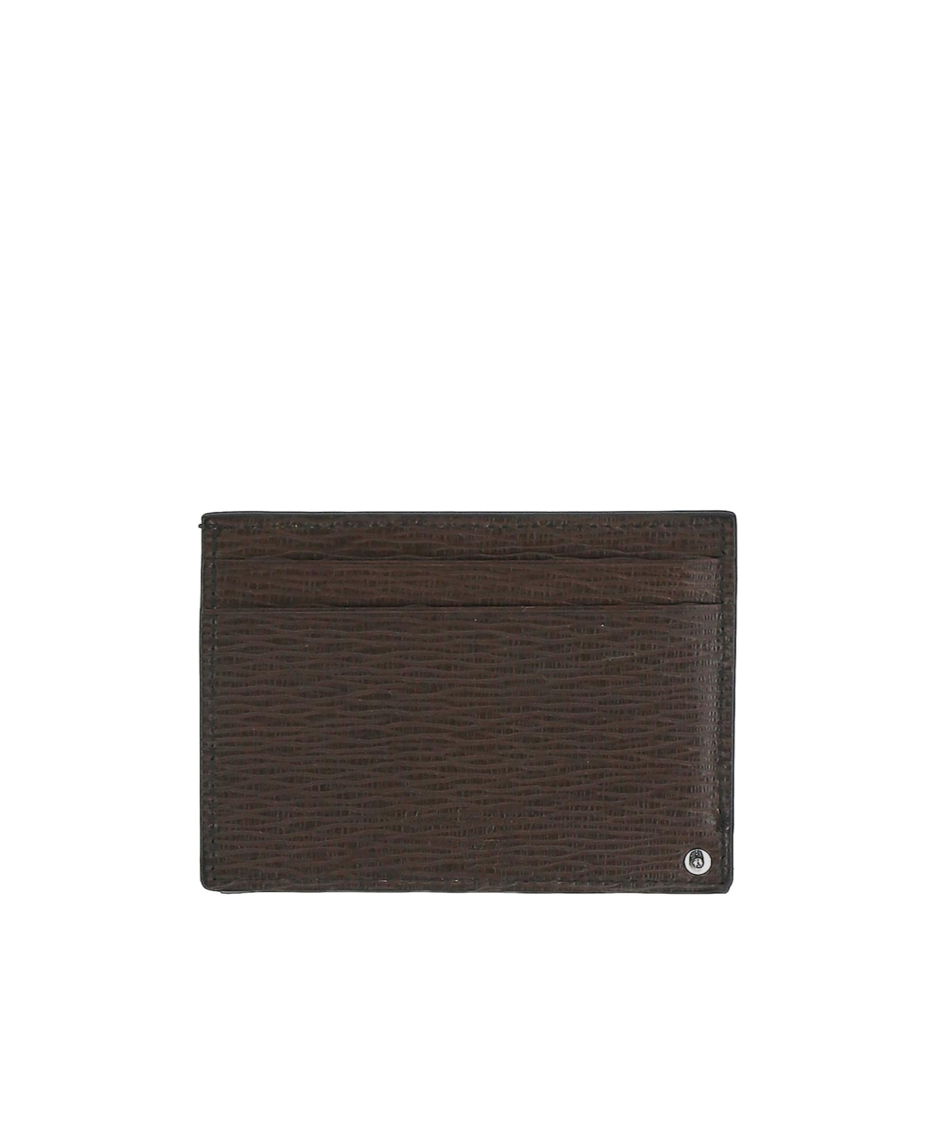 Ferragamo Gancini-plaque Leather Cardholder In Brown