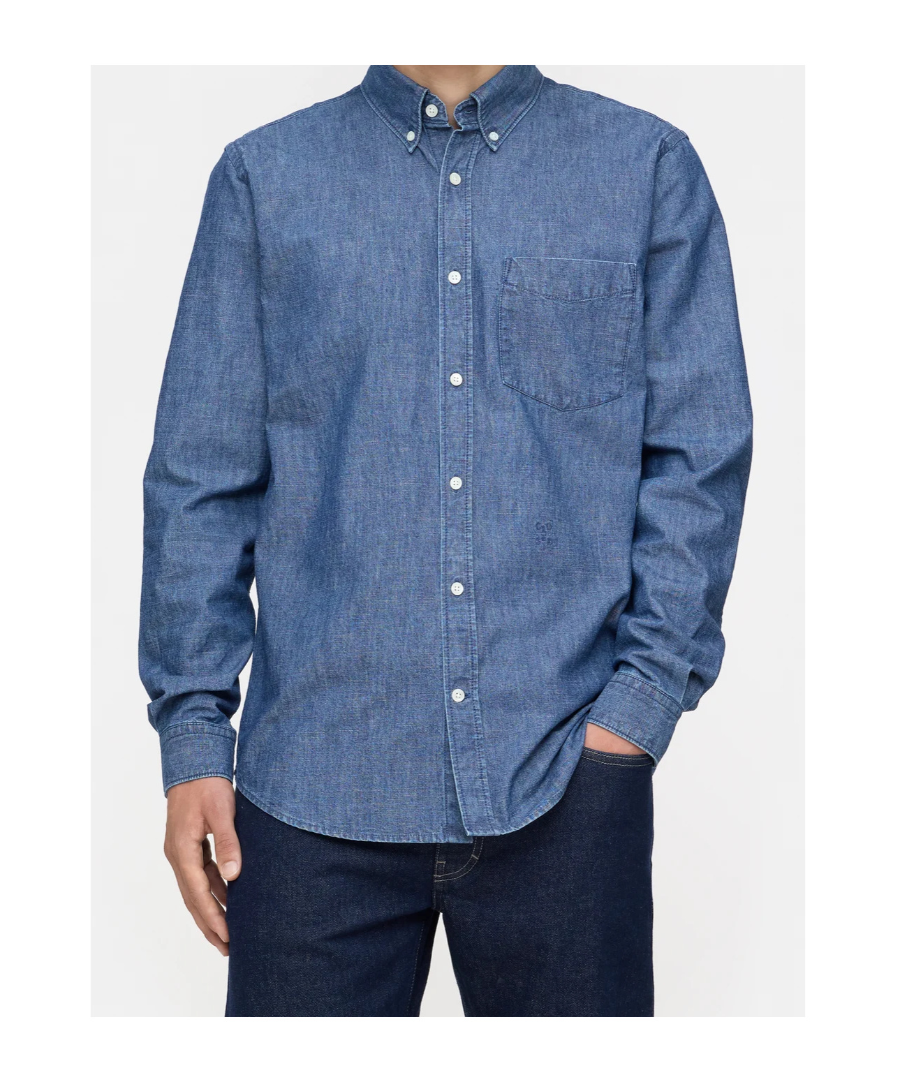 Closed Button-up Shirt In Blue