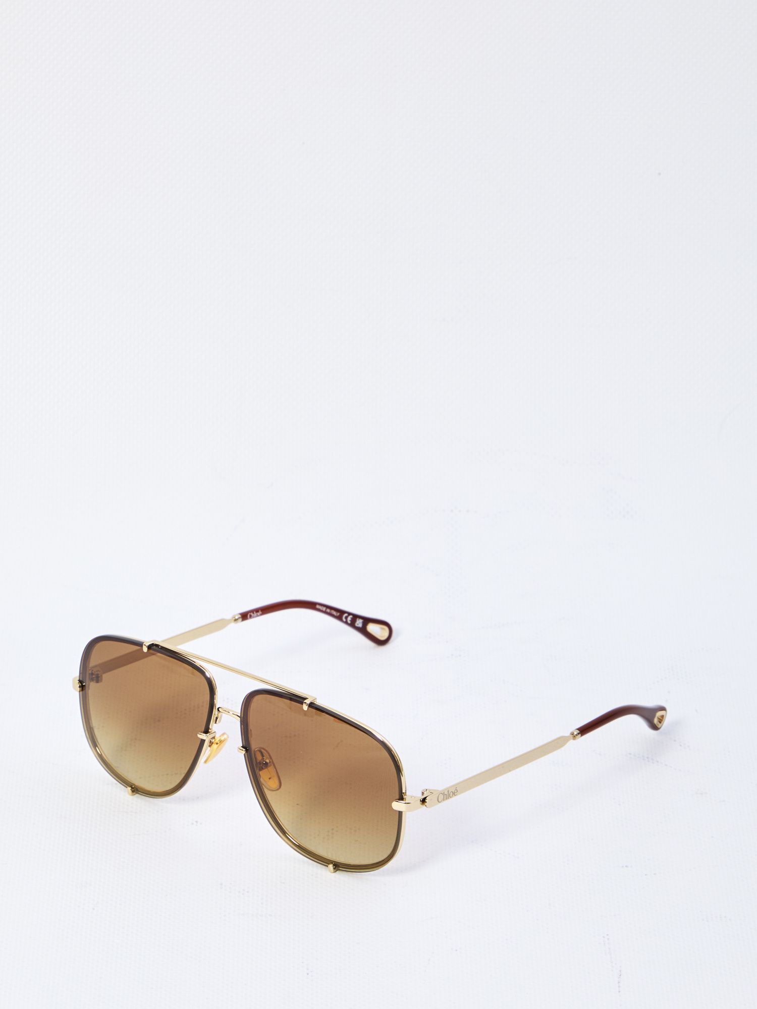 Chloé Aviator Teardrop Gradient Sunglasses In Burgundy