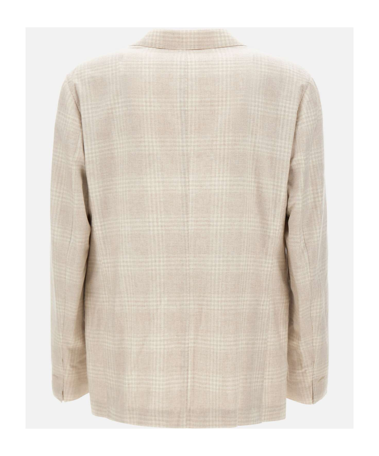 Eleventy Single-breasted Checked Blazer In Neutral