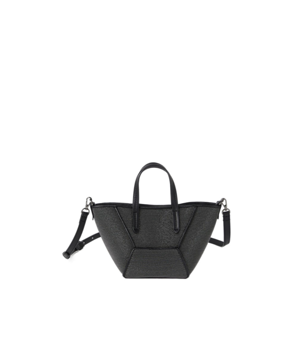 Brunello Cucinelli Precious Bc Duo Mini Bag In Grained Leather In Black