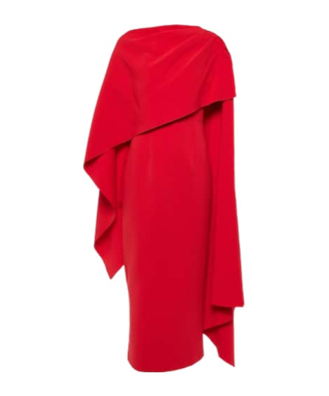 Roksanda Demetria Caped Midi Dress In Red
