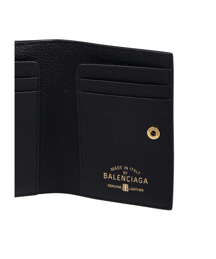 Balenciaga Carrie Bi-fold Coin Card Holder In Black