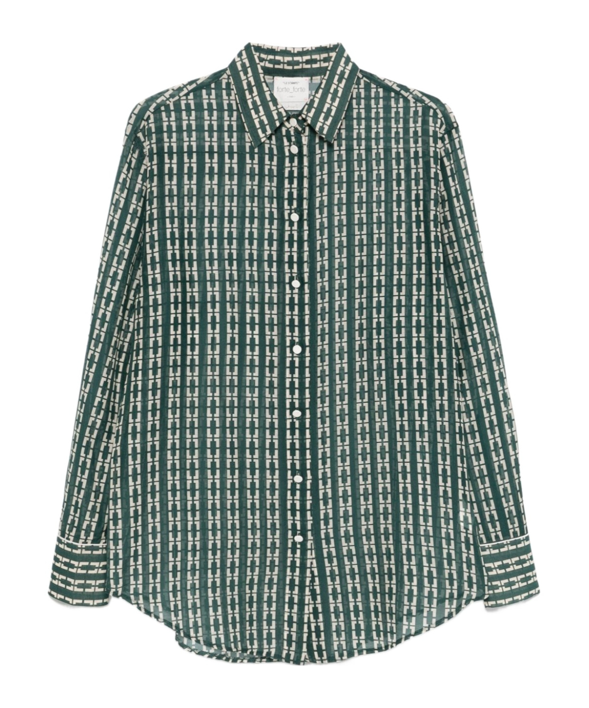 Forte Forte Geometric-print Shirt In Green
