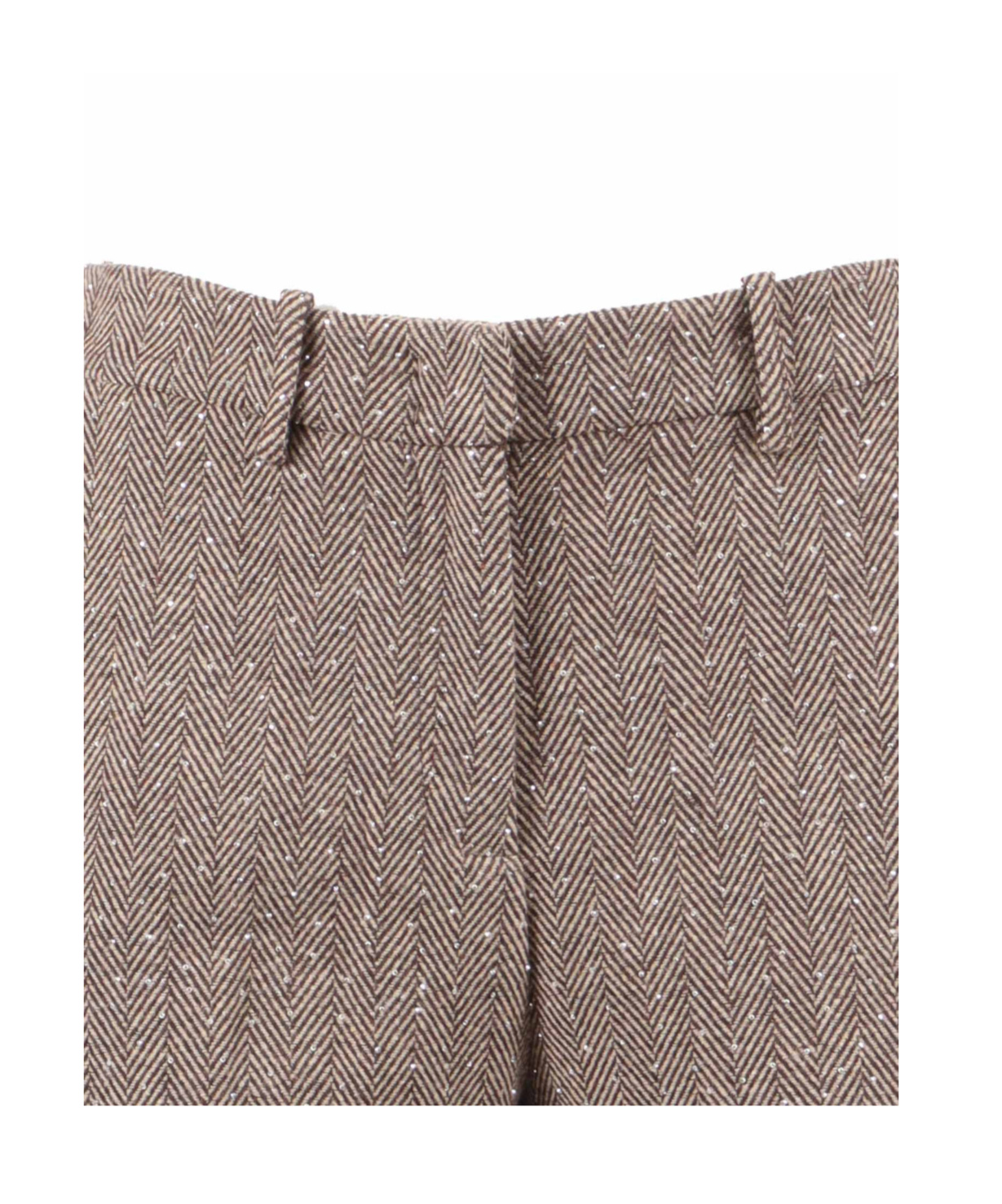Ermanno Scervino Tailored Straight-leg Pants In Smooth Polyester In Brown