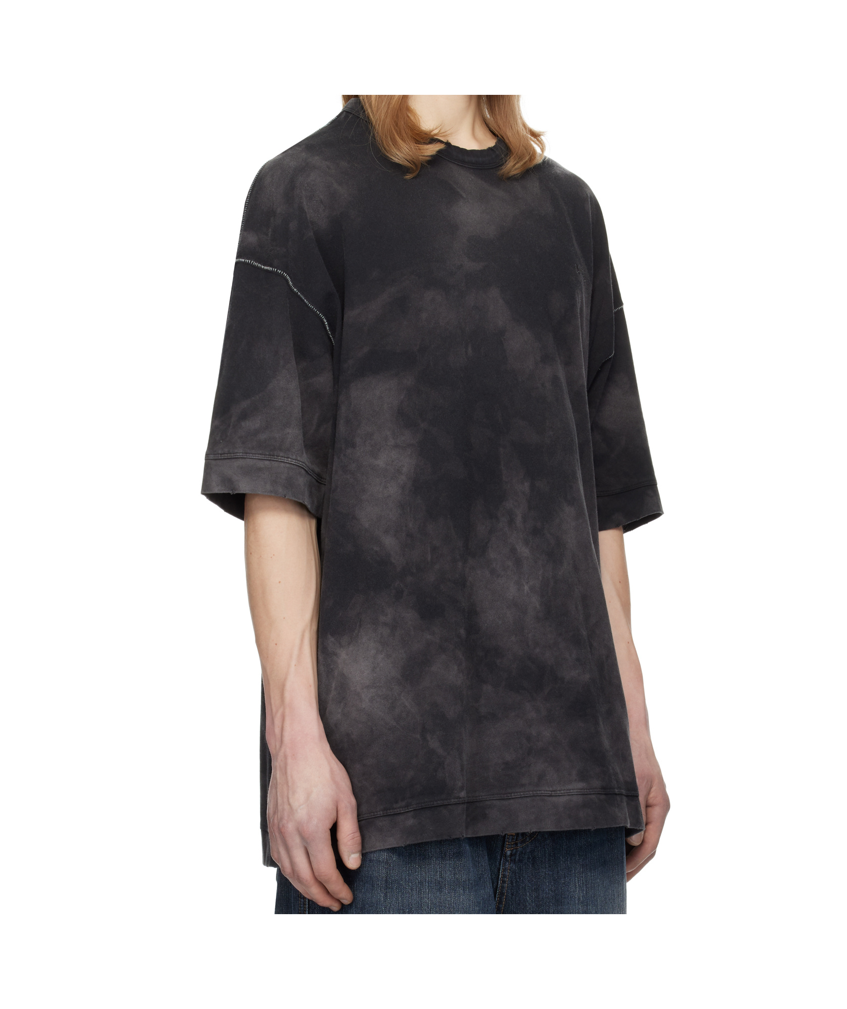 Juunj Black New Dyeing Over Fit T-shirt In Black