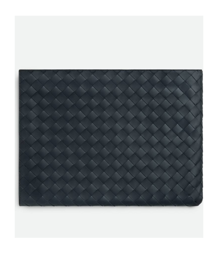 Bottega Veneta Half-zipper Clutch In Black