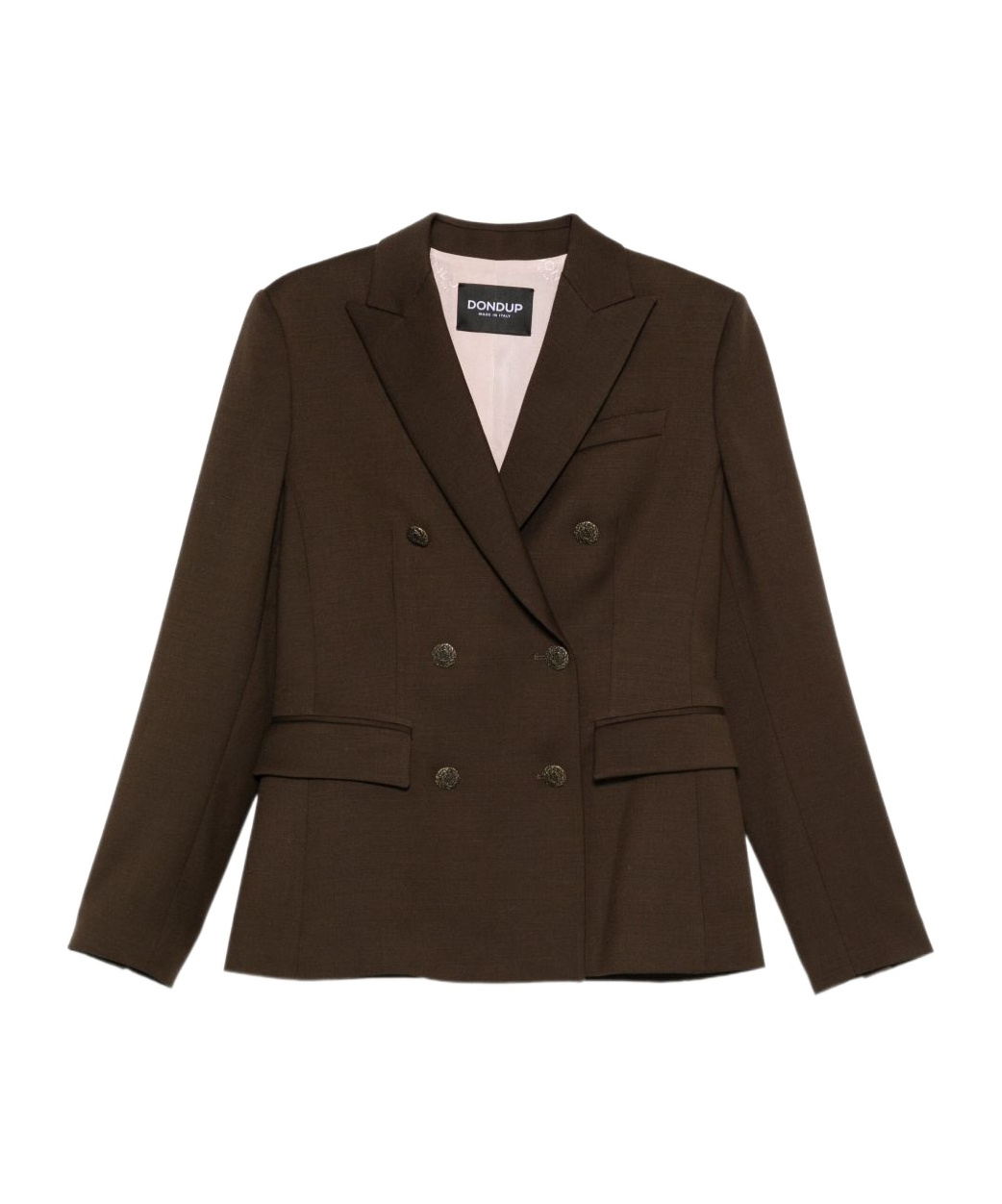 Dondup Double-breasted Buttoned Jacket In Brown
