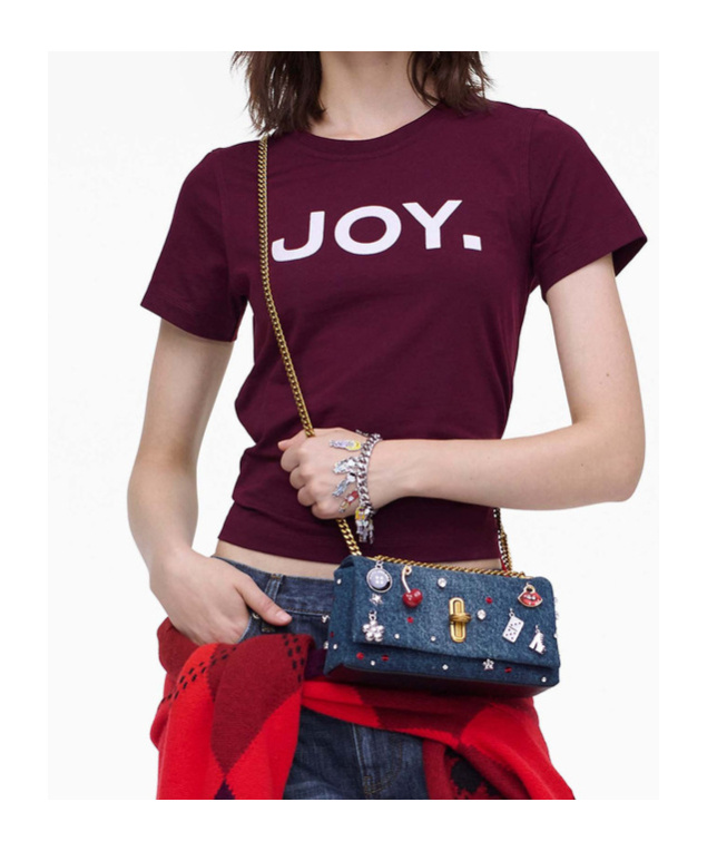 Marc Jacobs Minithe Trinket Charm Denim Dual-chain Crossbody Bag In Blue