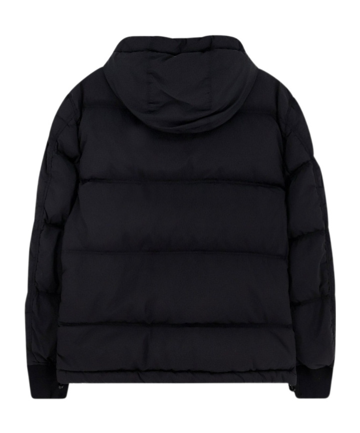 Stone Island Insulated Hooded Quilted Jacket In Black
