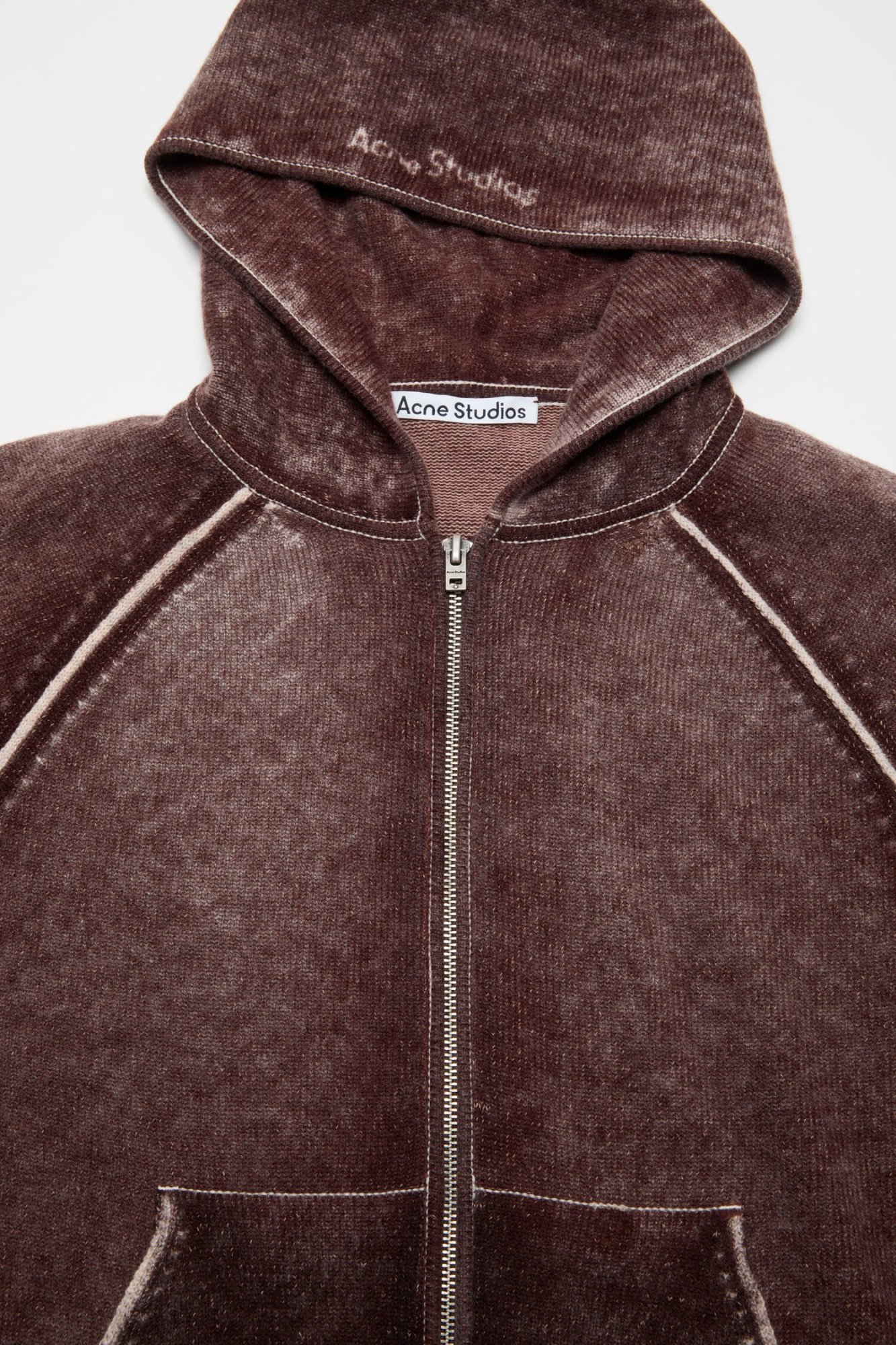 Acne Studios Zip Hoodie In Brown