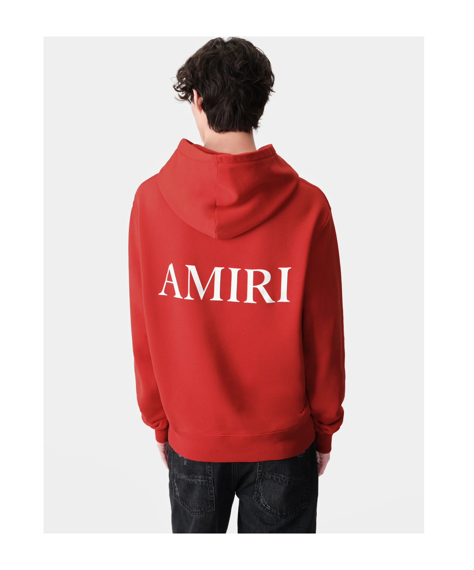 Amiri Long-sleeved Hooded Hoodie In Red