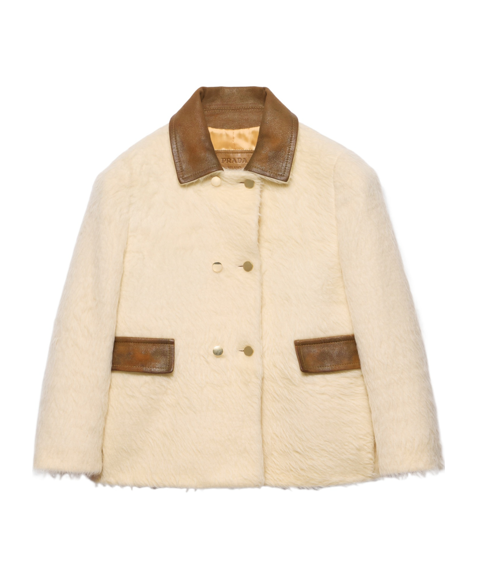 Prada Double-breasted Aspen Jacket In White