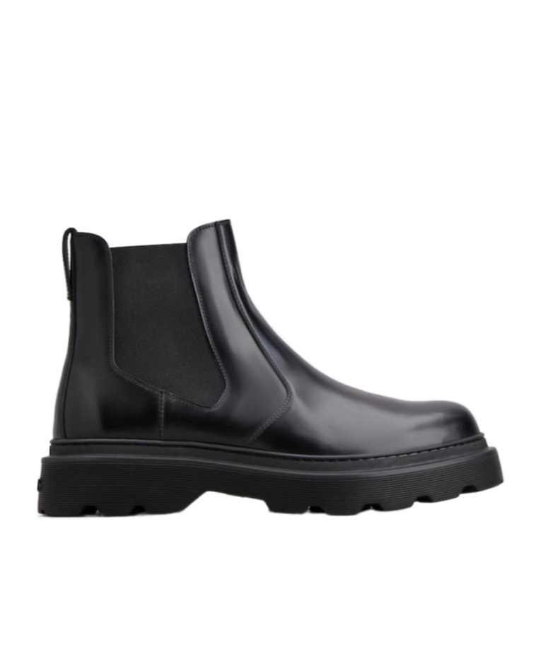 Tod's Ankle Leather Boots In Black