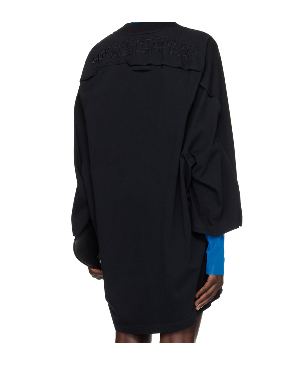 Jean Paul Gaultier Open-necked Black Shirt In Black