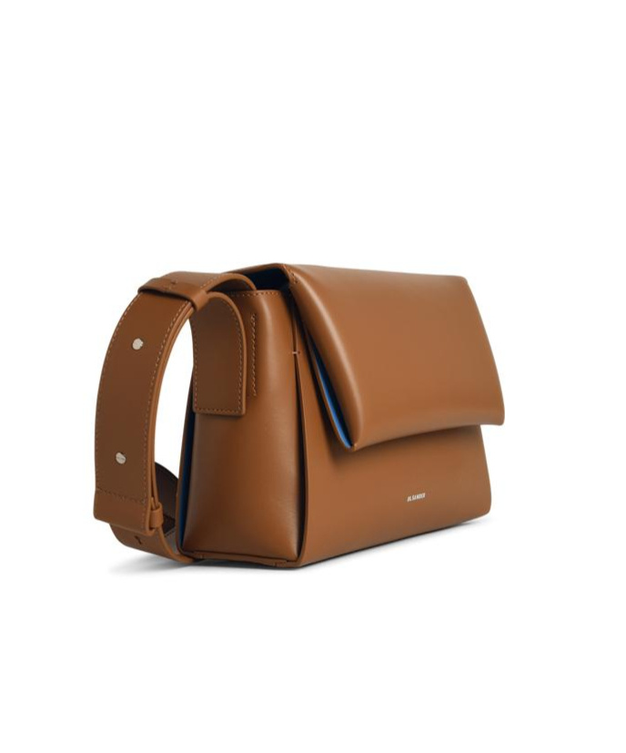Jil Sander Messenger Brown Leather Crossbody Bag In Brown
