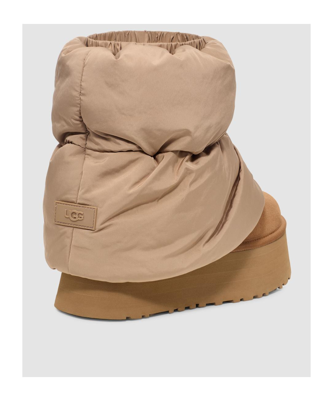 Shop Ugg Mini Dipper Puffer Boots In Nude