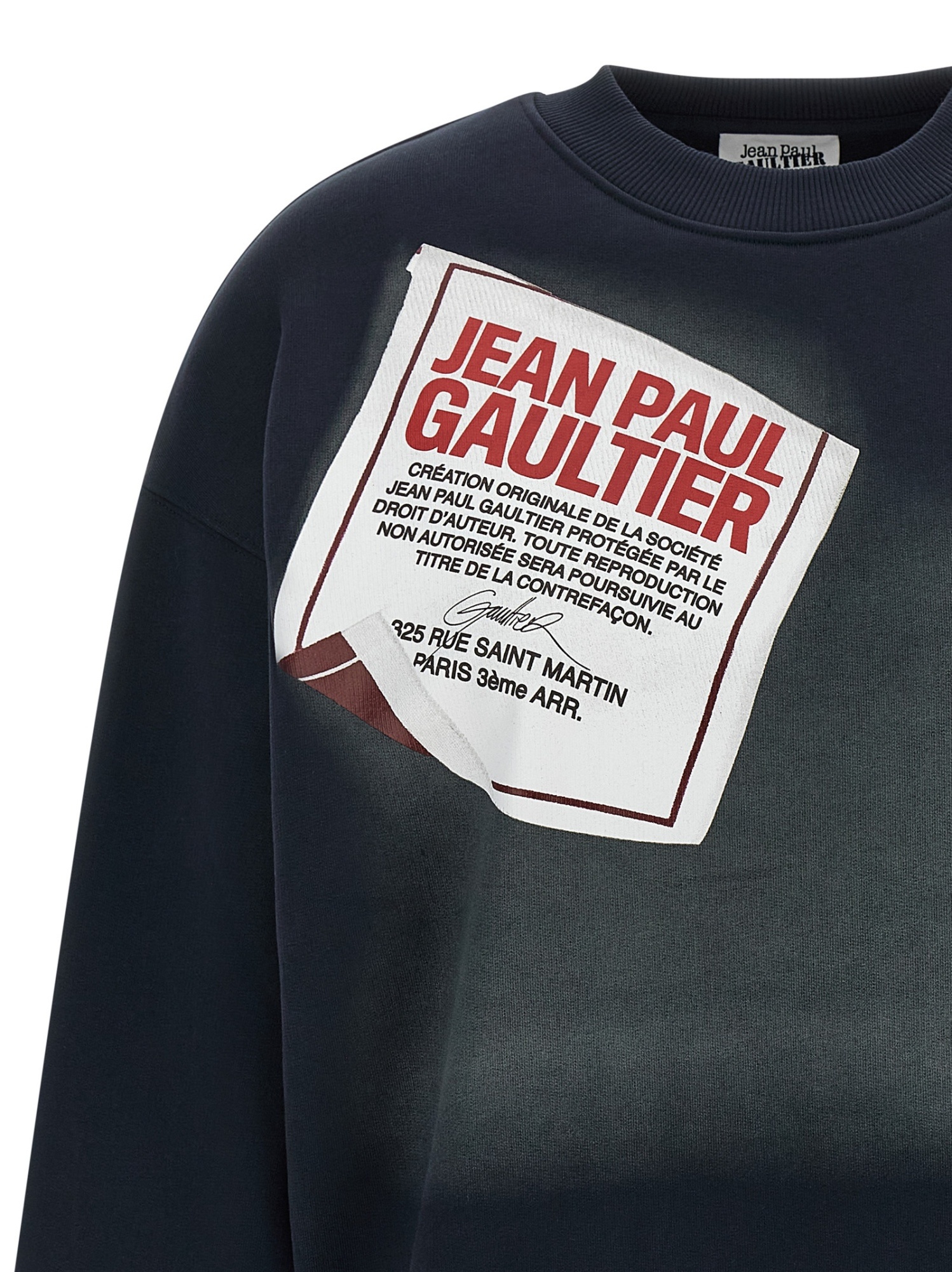 Jean Paul Gaultier The Blue Gaultier Label Sweatshirt Blue In Black