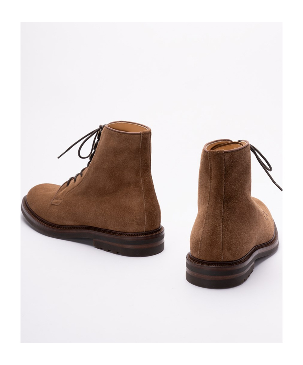 Brunello Cucinelli Suede Leather Ankle Boots In Brown