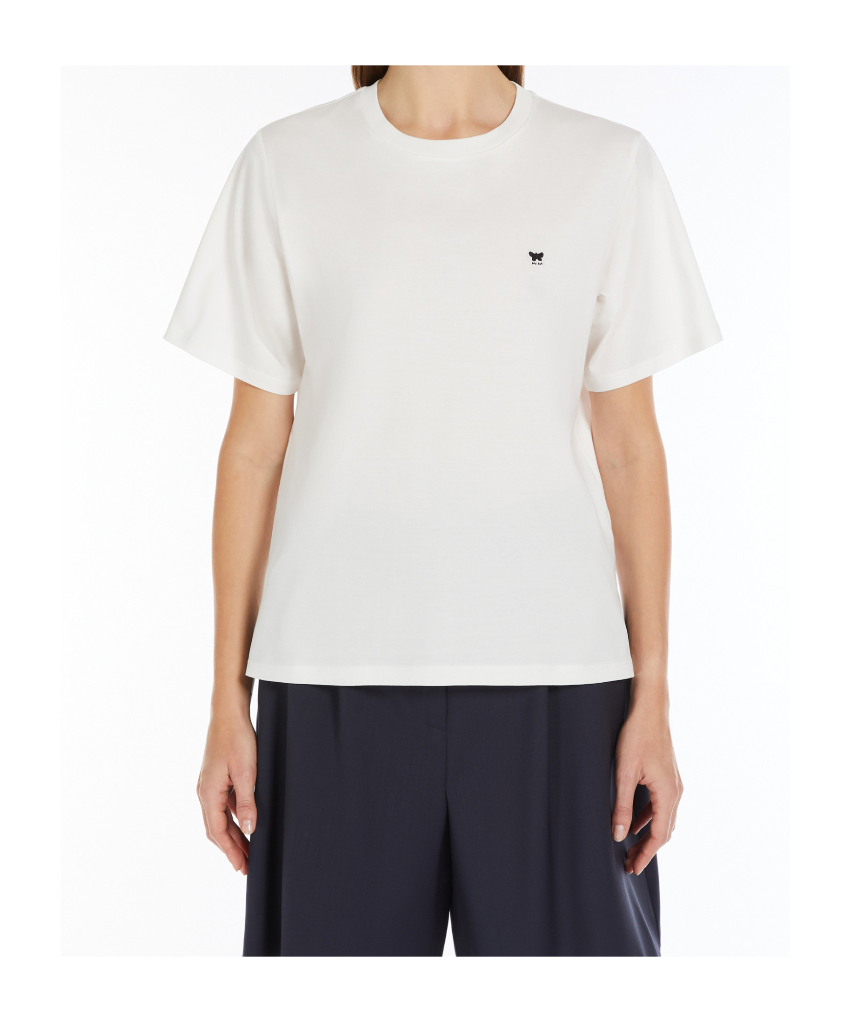 Weekend Max Mara Item O-neck Short-sleeved T-shirt In White