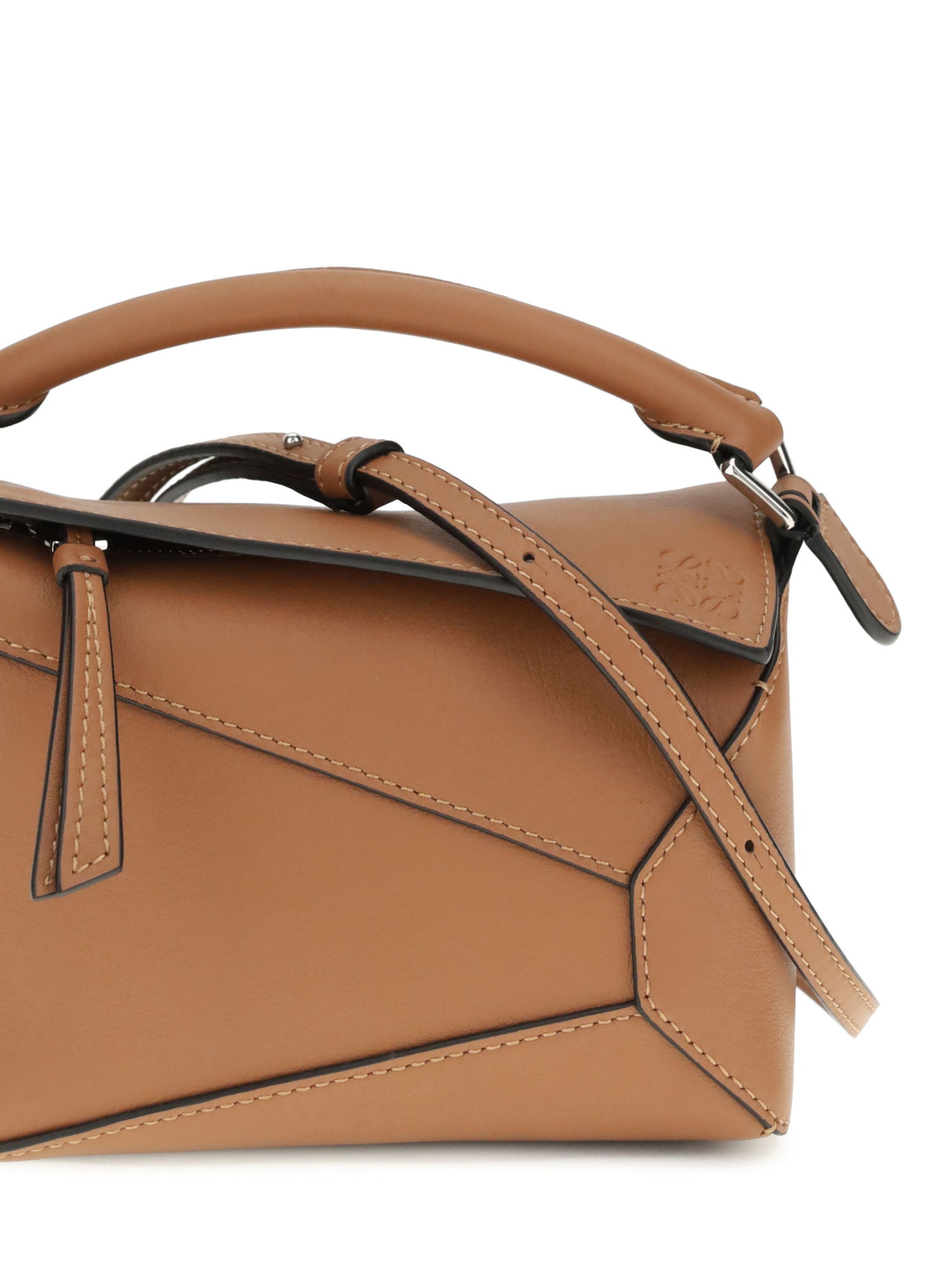Loewe Mini Puzzle Edge Geometric-panel Tote Bag In Brown