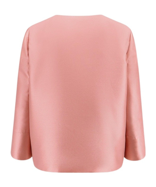 Alberta Ferretti Round Collar Short Jacket In Pink