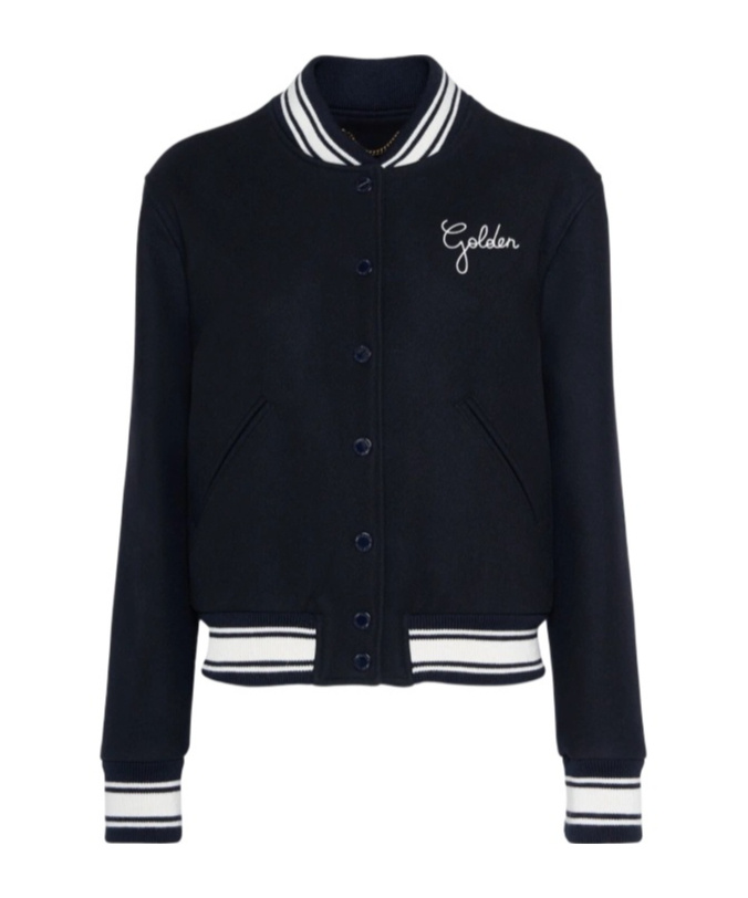 Golden Goose Golden Wool Bomber Jacket In Blue