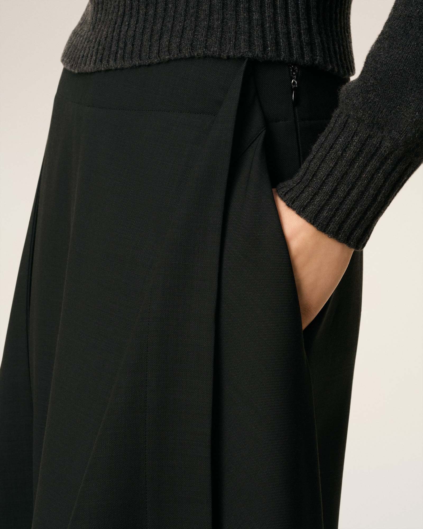 Ami Alexandre Mattiussi Black Wool Skirt Trousers Grey In Gray