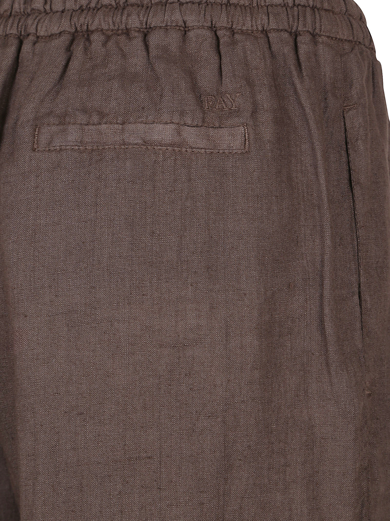 Fay Elastic Waist Casual Pants In Brown
