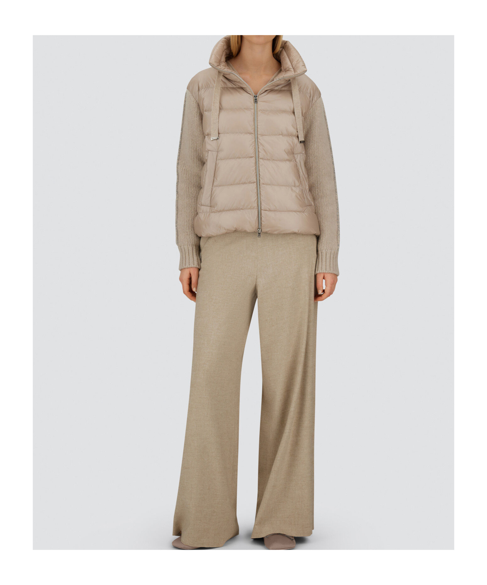 Herno Panelled Puffer Jacket In Neutral