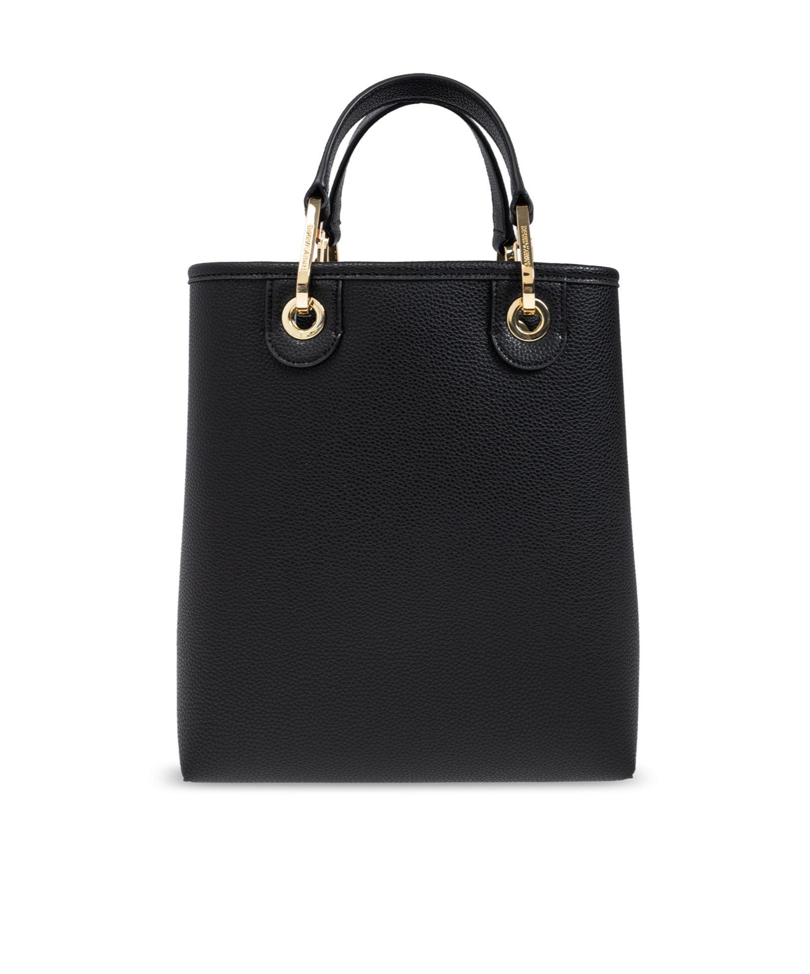 Emporio Armani Logo Hardware Tote With Detachable Strap In Black