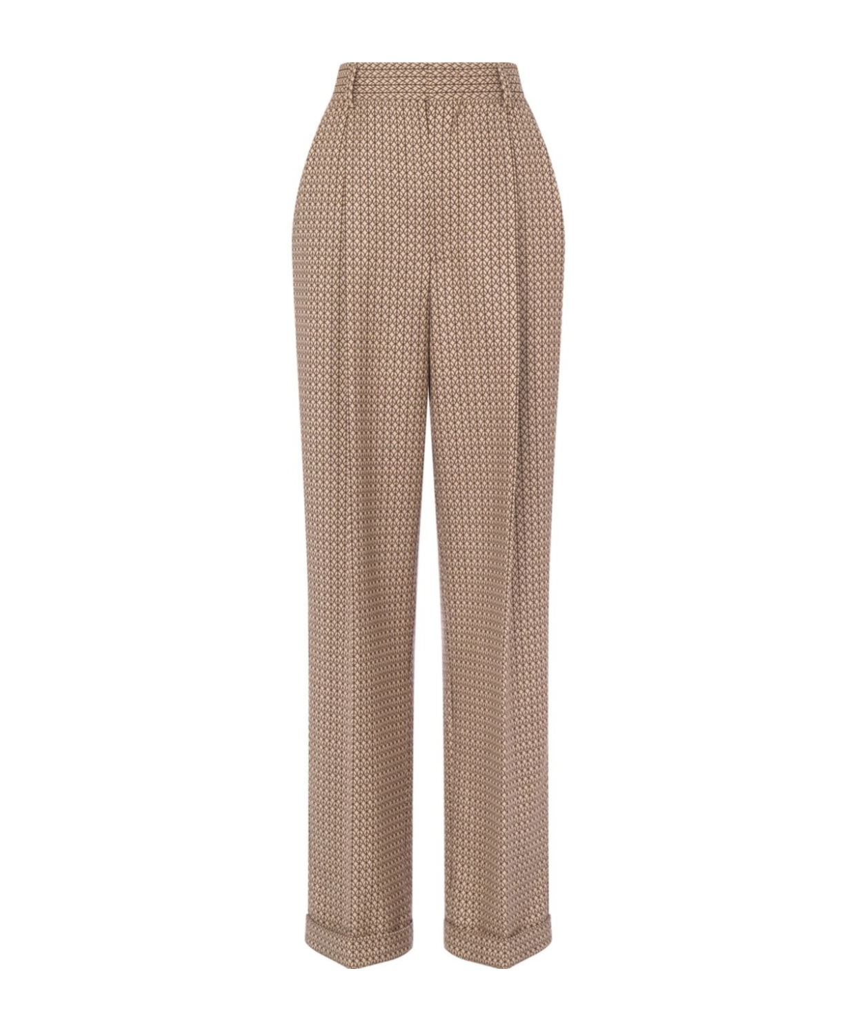 Moschino High-rise Straight Leg Trousers With Geometric Print In Brown
