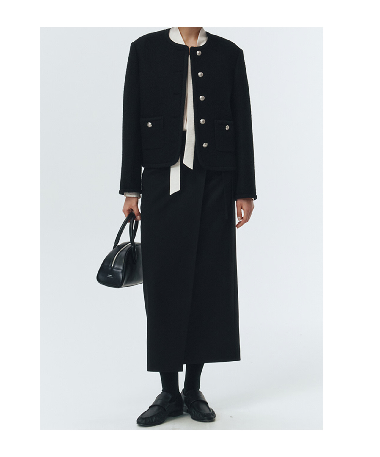 Dunst Tailored Tweed Jacket In Black