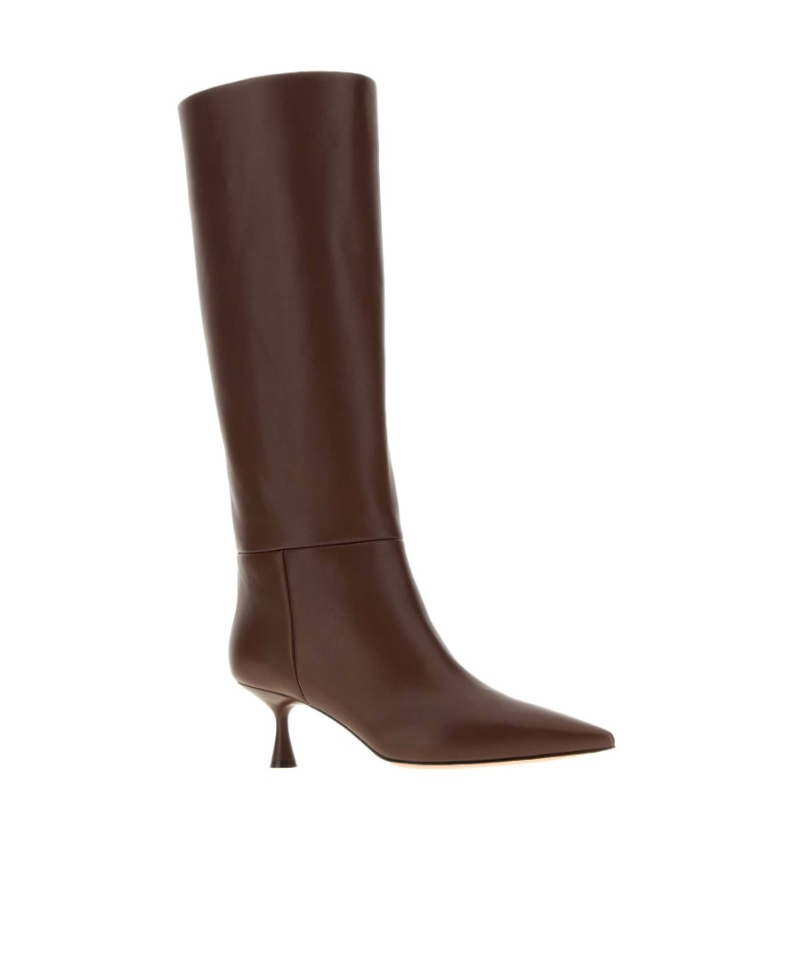 Gianvito Rossi 55mm Joyce Leather Pointed-toe Knee-high Boots