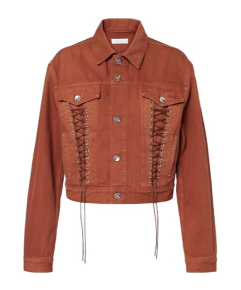 Rabanne Cropped Denim Jacket In Brown