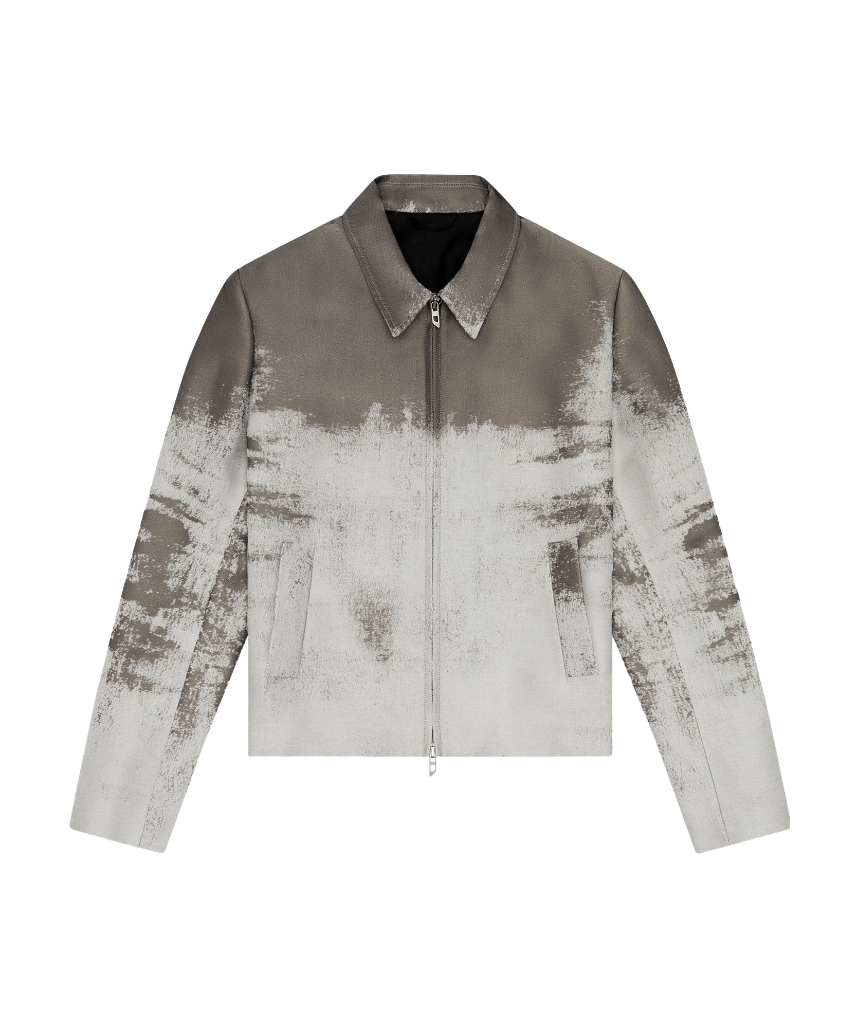 Diesel Printed Polyester Blend J-pylon Jacket In Gray